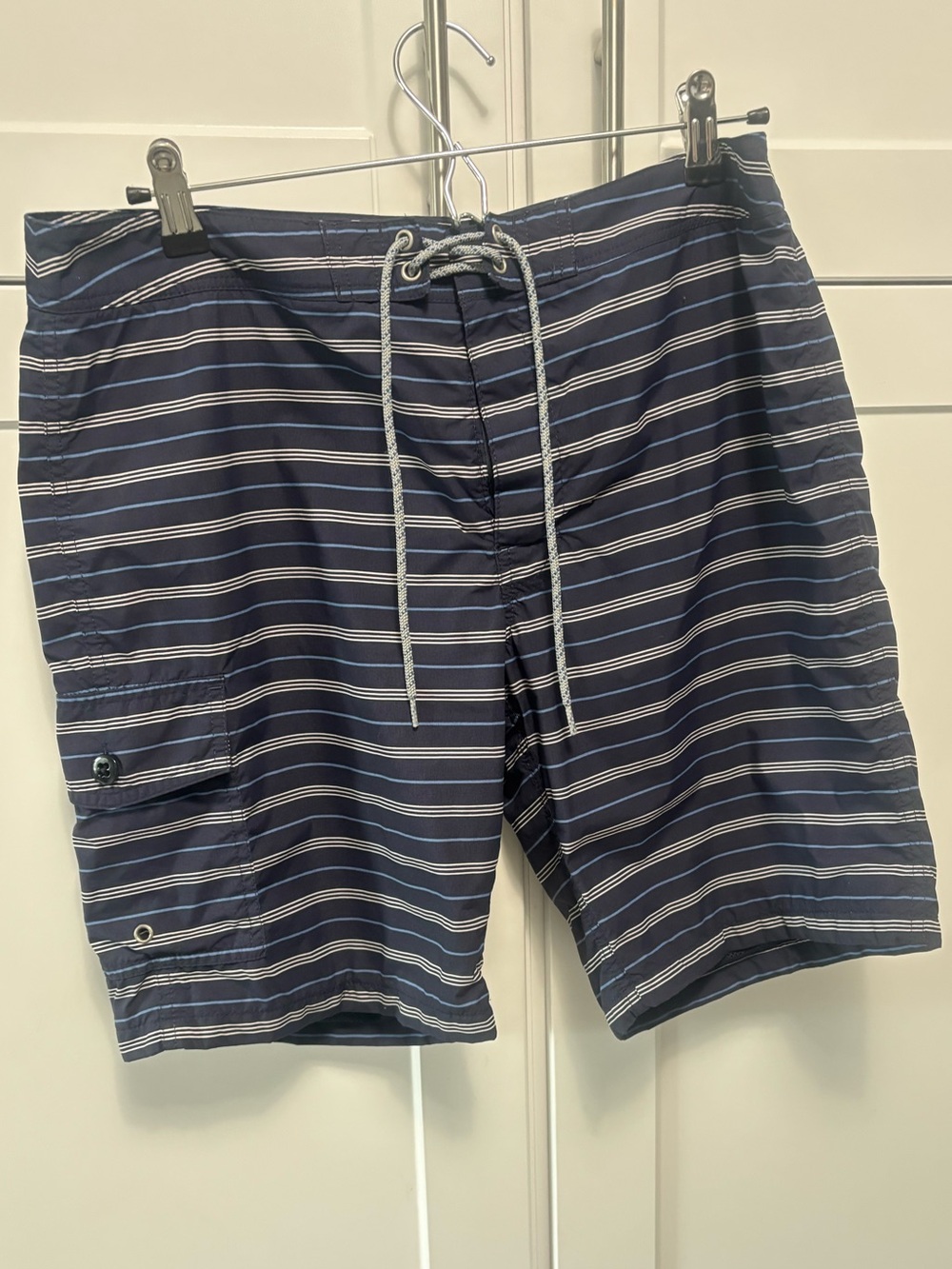 J. Crew Men's Navy Striped Swim Trunks size